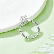 GEM'S BALLET 2ct Emerald Cut Moissanite Ring
