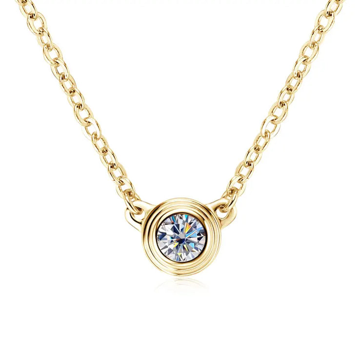 LumiGlow 3mm Moissanite Silver Pendant Necklace
