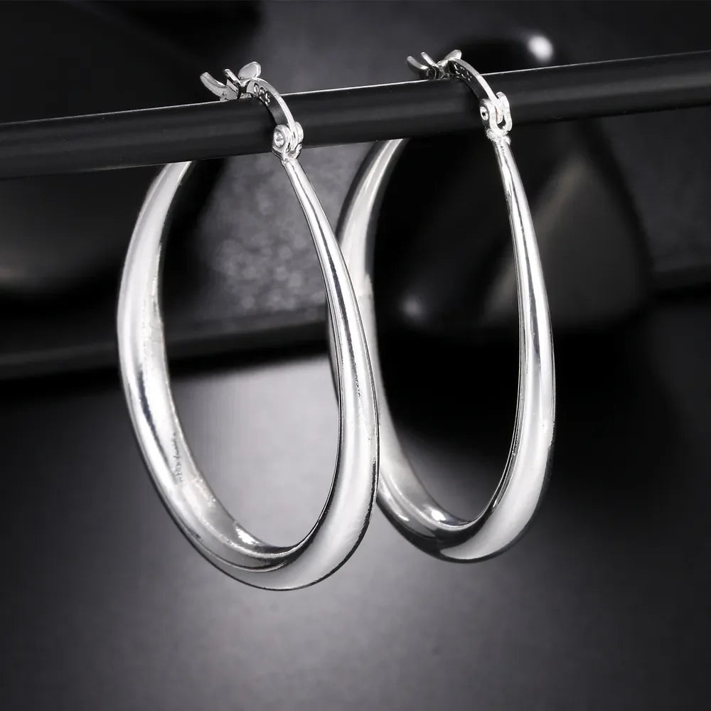 41MM Smooth Circle Big Hoop Earrings For Women Fashion Party Wedding Accessories Jewelry Christmas Gifts