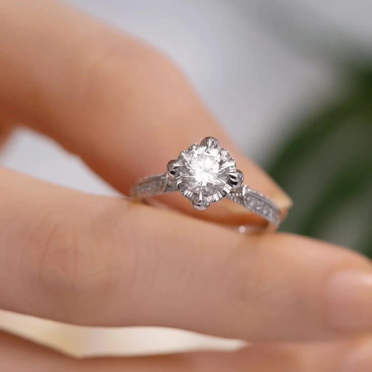 BXINY Luxury 1Carat Moissanite Ring 100% S925 Silver D Color