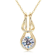 RAPRGOLD 2.0CT Moissanite Classic Pendant Necklace