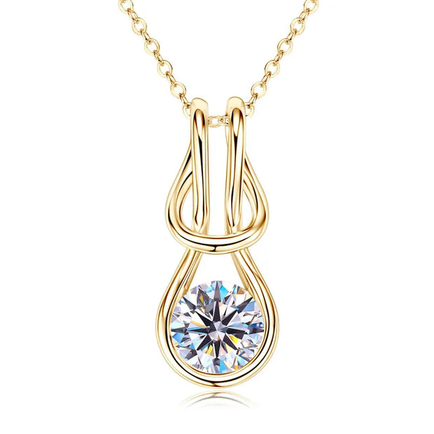 RAPRGOLD 2.0CT Moissanite Classic Pendant Necklace