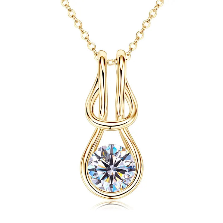 RAPRGOLD 2.0CT Moissanite Classic Pendant Necklace
