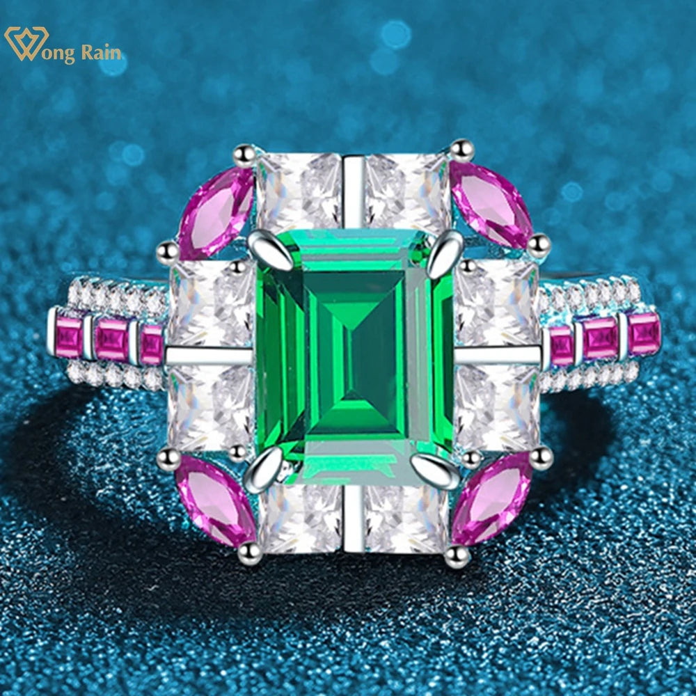 Wong Rain Vintage Emerald & High Carbon Diamond Ring