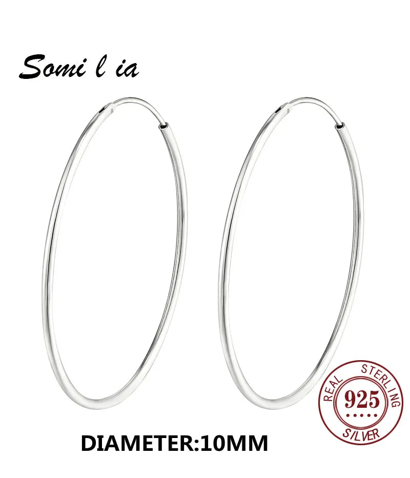 SOMILIA Platinum Big Hoop Earrings – Elegant & Versatile