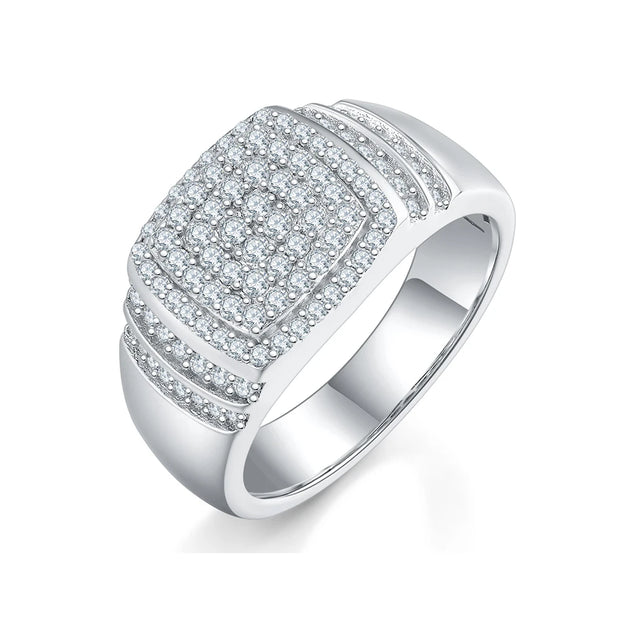 GEM'S BALLET Moissanite Men's Ice Out Ring – Bold & Sophisticated