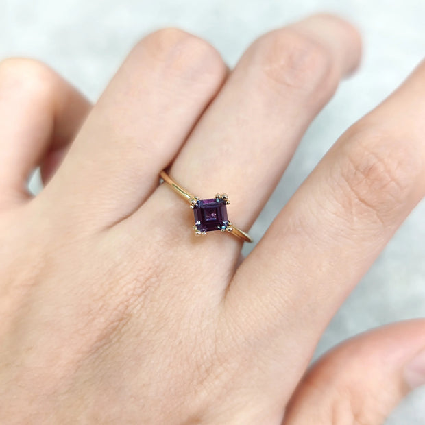 18K Gold Plated Sterling Silver Alexandrite Ring – Elegant & Enchanting