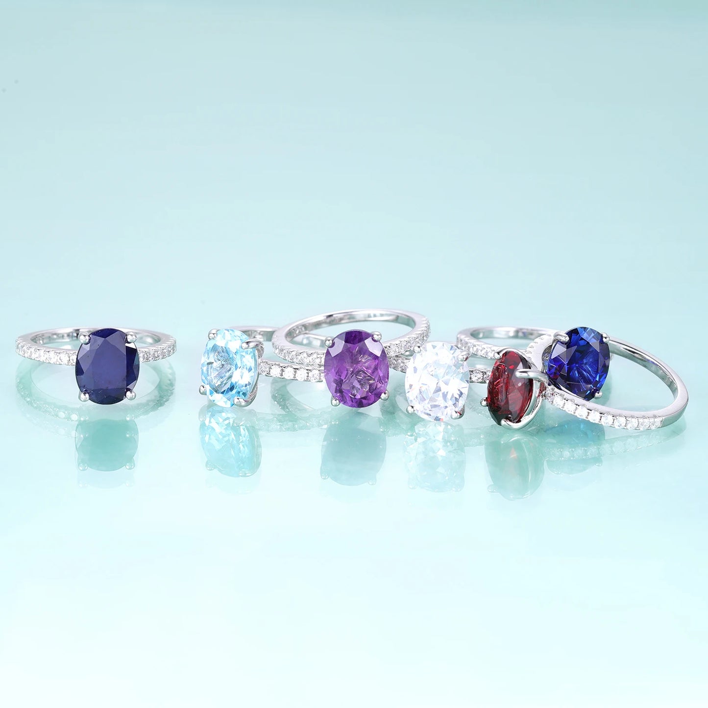 GEM'S BALLET Vintage Oval Blue Sapphire Ring