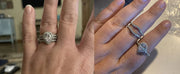 Newshe 2 Pieces 925 Sterling Silver Engagement Ring Enhancer Wedding Band for Women Pear Cut AAAAA Zircon Jewelry Size 4-13