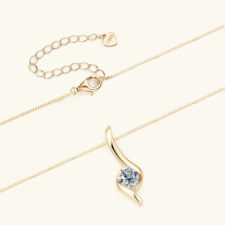 Timeless Brilliance – RAPRGOLD Moissanite Sterling Silver Pendant Necklace
