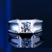 COSFIX 2023 Moissanite Diamond Rings For Couple 1ct Round Cut Women Moissanite Diamond Ring Wedding Moissanite Rings For Men