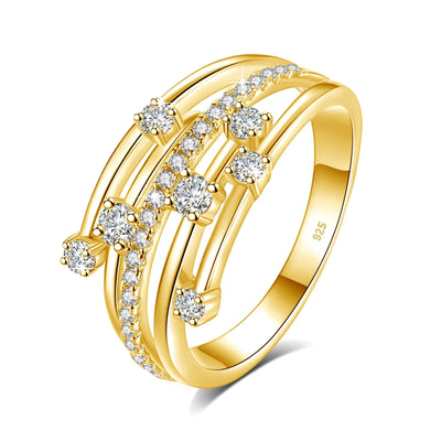 Szjinao Brand Trendy  Moissanite Ring Eternity Wedding Band Solid 925 Silver Rings For Women Jewelry Engagement Gift Dropship
