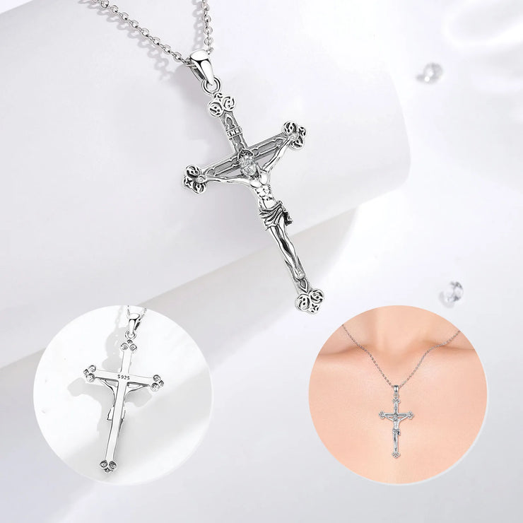 Eudora 925 Sterling Silver Jesus Pendant Necklace