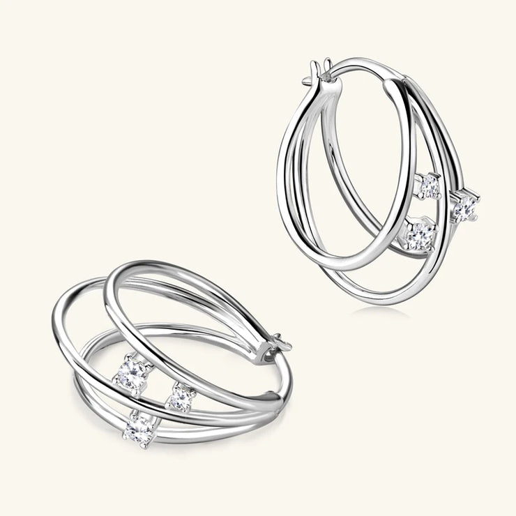 GRA Certified Moissanite Hoop Earrings