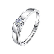 925 Silver Moissanite Couple Rings Wedding Engagement Bands for his and hers engagement bands Moissanite rings open and adjustab