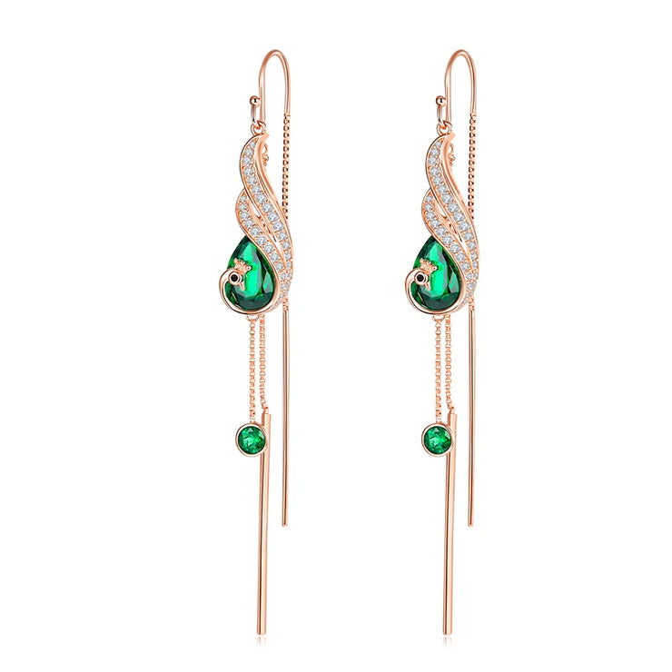 Lab Grown Emerald Drop Earrings