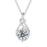 RAPRGOLD 2.0CT Moissanite Classic Pendant Necklace
