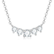 RAPRGOLD GRA Certified D Color Moissanite Smile Pendant Necklace for Women 925 Sterling Silver Chains Wedding Neck Jewelry Gifts