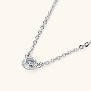 LumiGlow 3mm Moissanite Silver Pendant Necklace