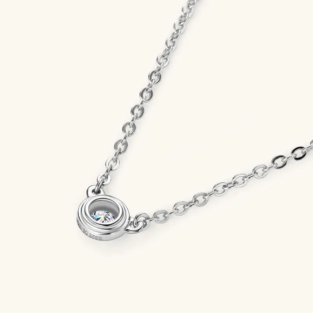 LumiGlow 3mm Moissanite Silver Pendant Necklace