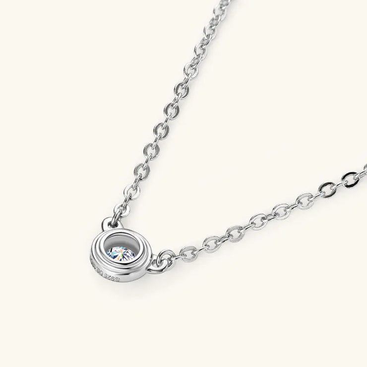 LumiGlow 3mm Moissanite Silver Pendant Necklace