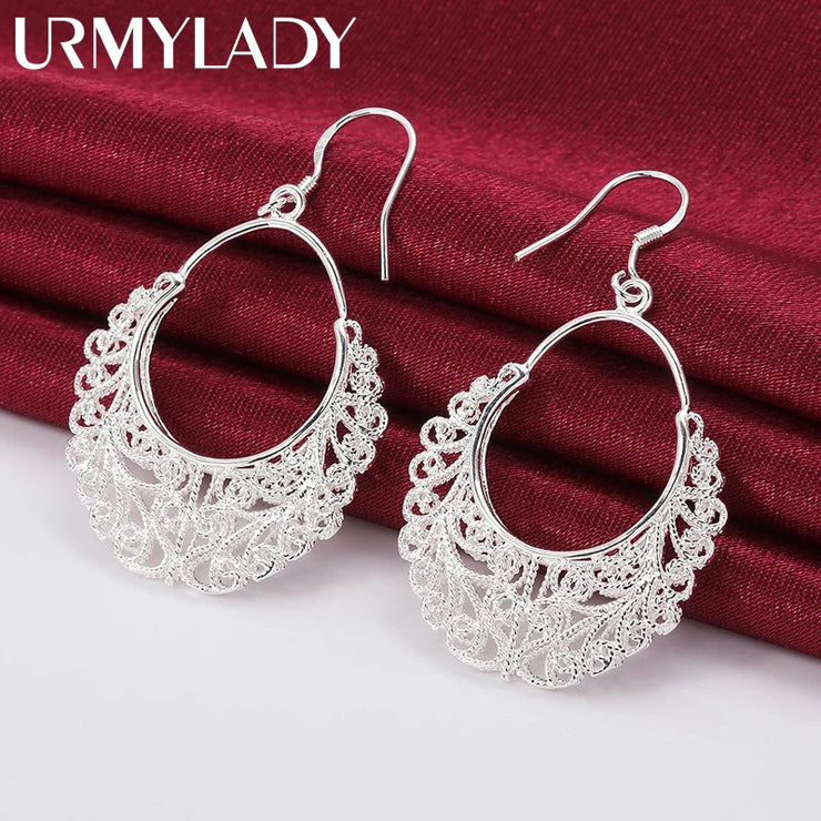 925 Sterling Silver vintage earrings for women luxury designer Jewelry