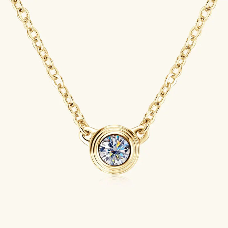 LumiGlow 3mm Moissanite Silver Pendant Necklace