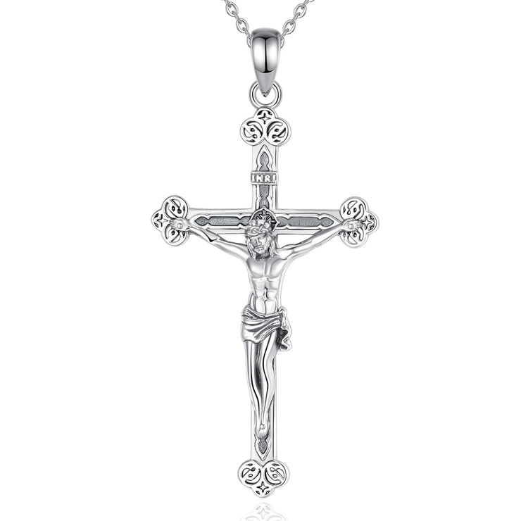 Eudora 925 Sterling Silver Jesus Pendant Necklace