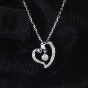 GEM'S BALLET Fine Gold Jewelry Natural Real Heart Diamond 9K 10K 14K 18K Solid Gold Cluster Diamond Necklaces for Women Wedding