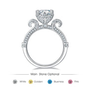 GEM'S BALLET 585 14K 10K 18K Gold 925 Silver Ring 1Ct D Color Antique Style Round Moissanite Engagement Ring For Women Wedding