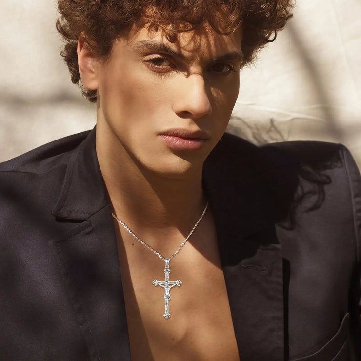 Eudora 925 Sterling Silver Jesus Pendant Necklace