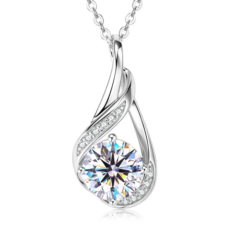 RAPRGOLD 2.0CT Moissanite Classic Pendant Necklace