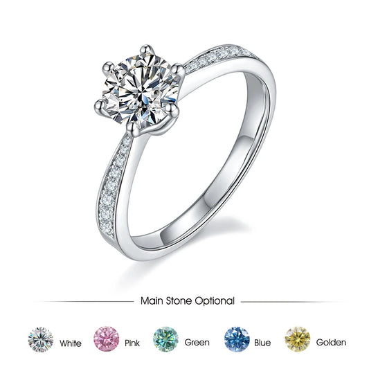 GEM'S BALLET Gold & Silver Moissanite Engagement Ring