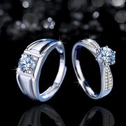 COSFIX 2023 Moissanite Diamond Rings For Couple 1ct Round Cut Women Moissanite Diamond Ring Wedding Moissanite Rings For Men