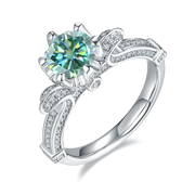 GEM'S BALLET 585 14K 10K 18K Gold 925 Silver Ring 1Ct D Color Antique Style Round Moissanite Engagement Ring For Women Wedding