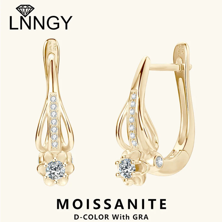 Sterling Silver Moissanite Hoop Earrings – Timeless Sparkle & Elegance