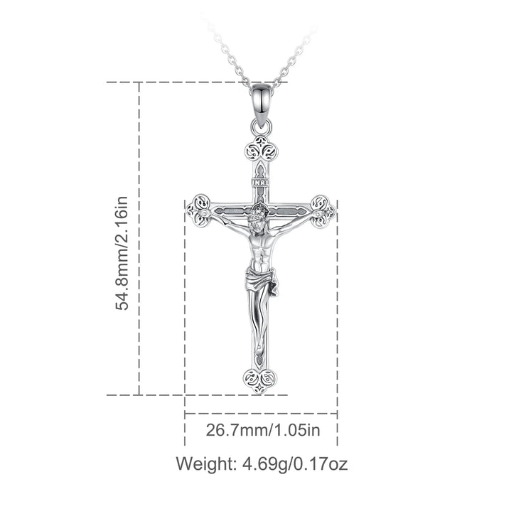 Eudora 925 Sterling Silver Jesus Pendant Necklace