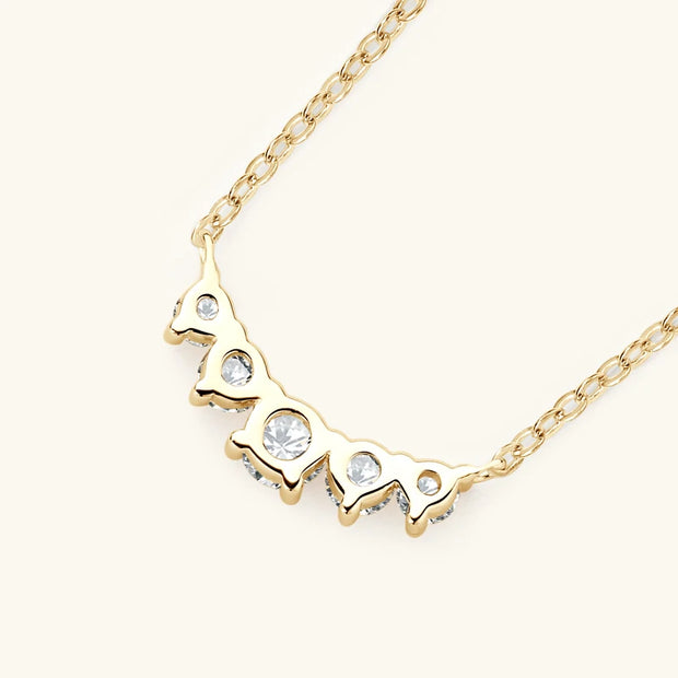 RAPRGOLD GRA Certified D Color Moissanite Smile Pendant Necklace for Women 925 Sterling Silver Chains Wedding Neck Jewelry Gifts