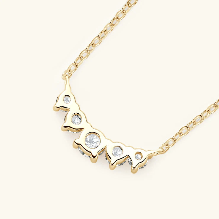 RAPRGOLD GRA Certified D Color Moissanite Smile Pendant Necklace for Women 925 Sterling Silver Chains Wedding Neck Jewelry Gifts