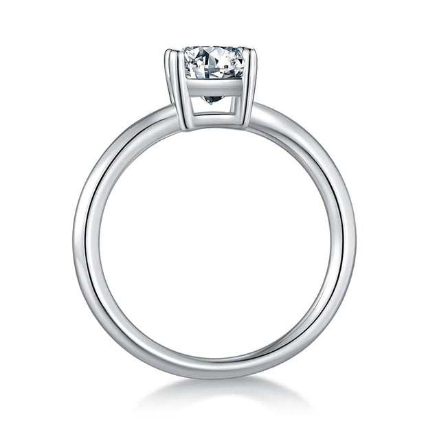 GEM'S BALLET 2ct Emerald Cut Moissanite Ring