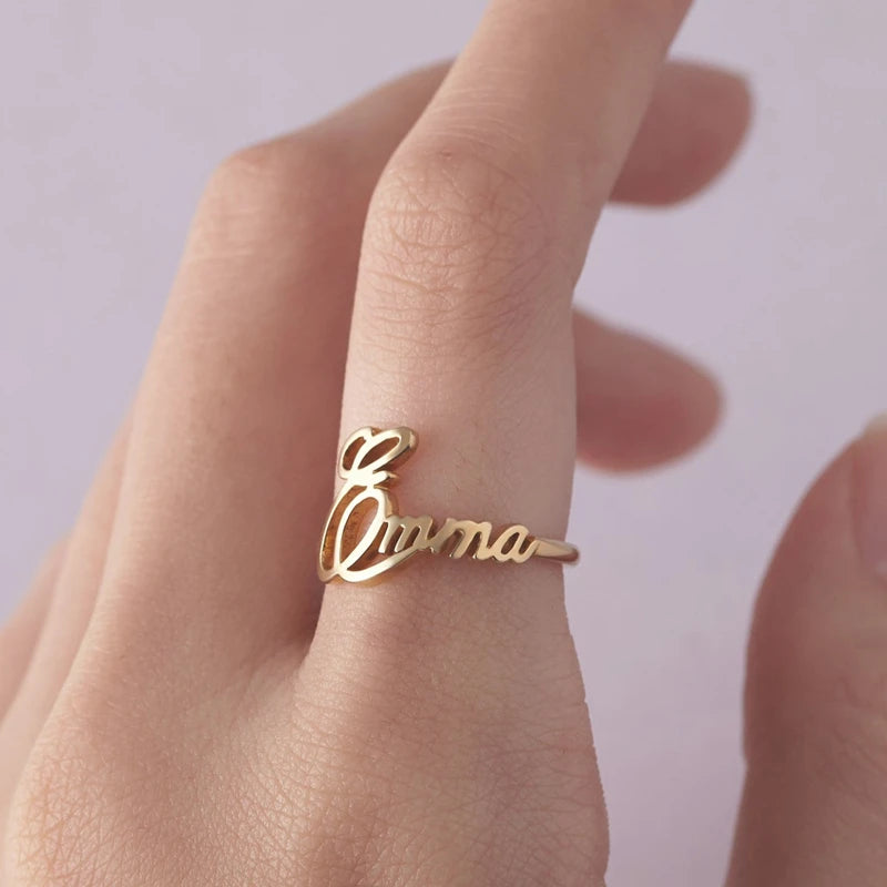 Personalized Stackable Name Rings – Custom Wedding Jewelry