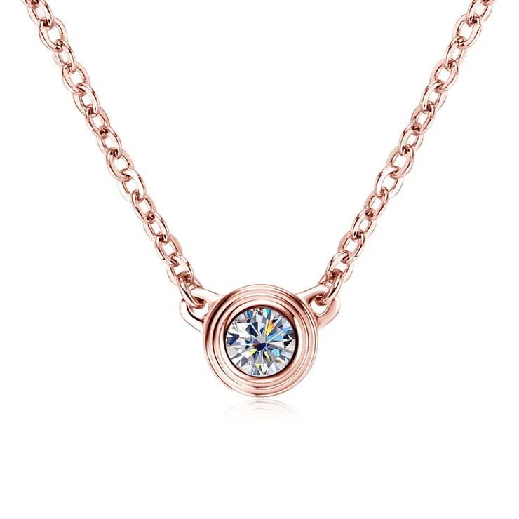 LumiGlow 3mm Moissanite Silver Pendant Necklace