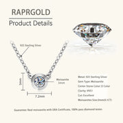 LumiGlow 3mm Moissanite Silver Pendant Necklace