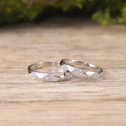 GEM'S BALLET 925 Sterling Silver Couple Ring Set Moissanite Ring Wedding Band Moissanite Matching Rings For Him For Her