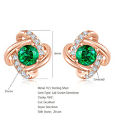 Lab Grown Sapphire/Emerald Vintage Stud Earrings