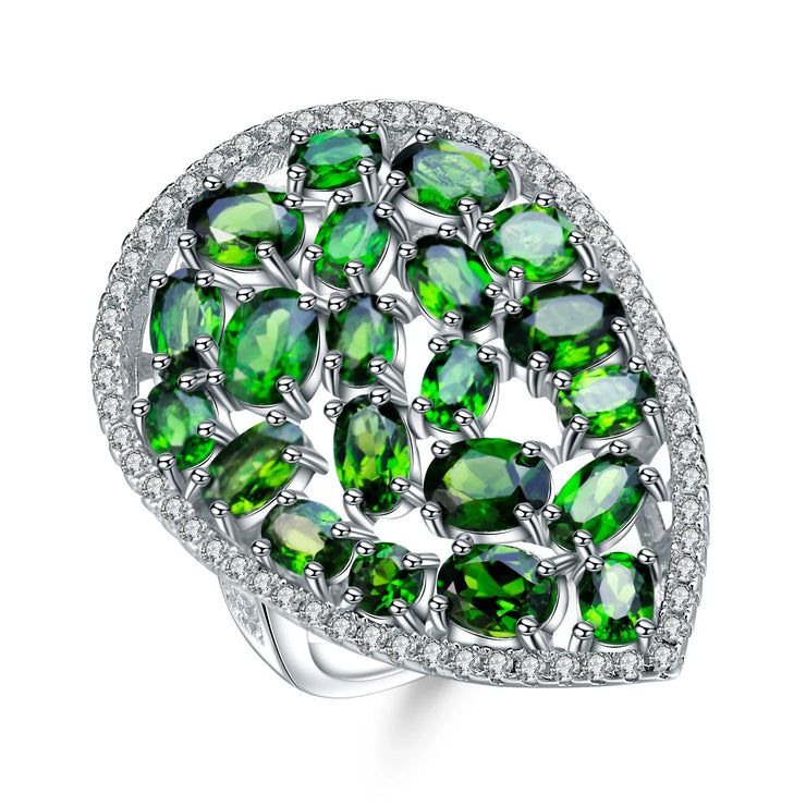 GEM'S BALLET 5.21Ct Colorful Natural Tourmaline Gemstone Ring Solid 925 Sterling Silver Gemstone Fashion Jewelry For Women