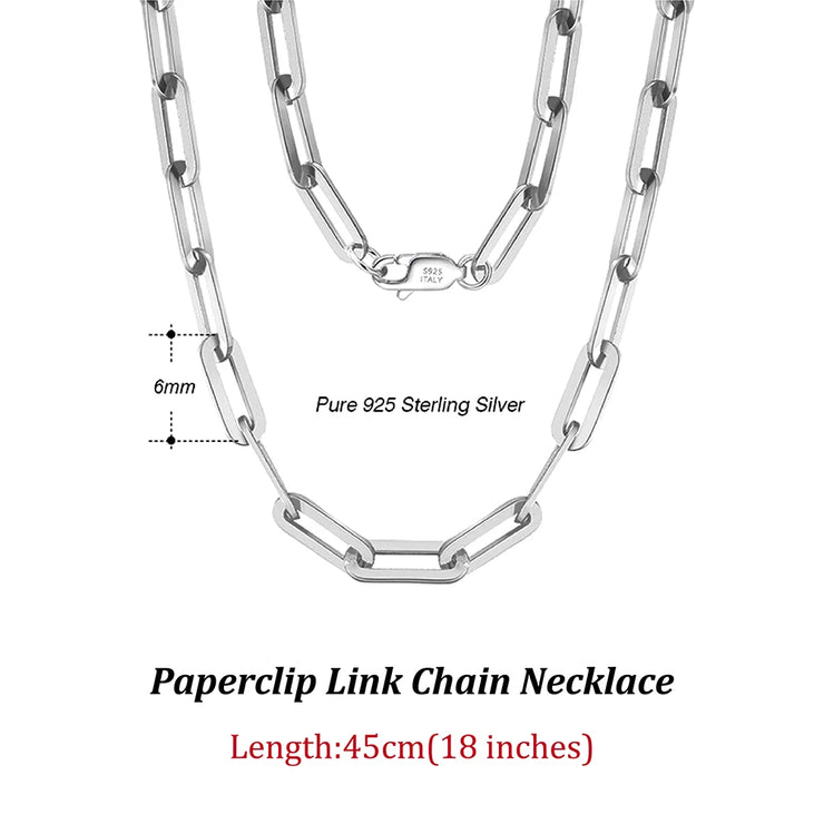 ORSA JEWELS 14K Gold Plated Genuine 925 Sterling Silver Paperclip Neck Chain 6/9.3/12mm Link Necklace for Women Men Jewelry SC39