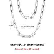 ORSA JEWELS 14K Gold Plated Genuine 925 Sterling Silver Paperclip Neck Chain 6/9.3/12mm Link Necklace for Women Men Jewelry SC39