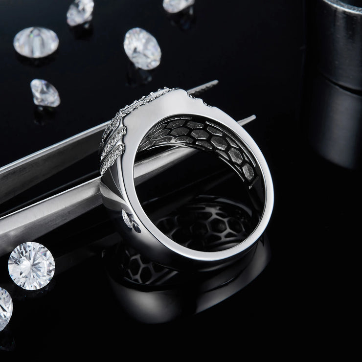 GEM'S BALLET Moissanite Men's Ice Out Ring – Bold & Sophisticated