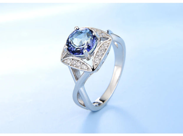 GEM'S BALLET 925 Sterling Silver Mystic Quartz Ring – A Romantic Touch